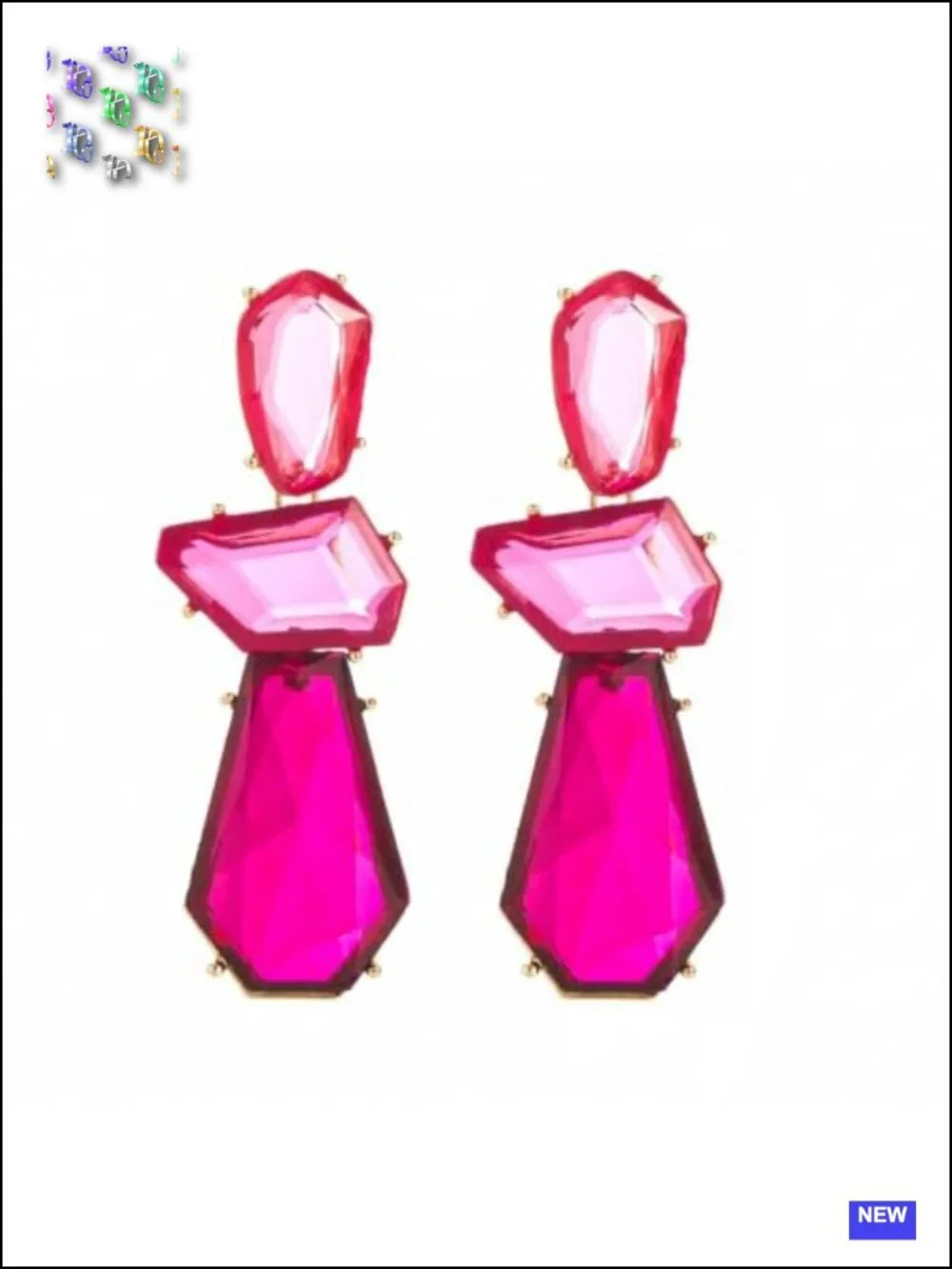 Vintage Brown Rhinestone Drop Dangle Geometric Statement Earrings for Women